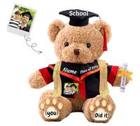 JABECODIFA Nounours de Fin d'études Personnalisé, Nounours Cadeau pour la Remise des Diplômes, Cadeau de Fin D'études pour Elle Lui (30cm-Texte+ Photo)