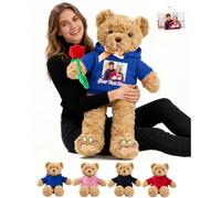 JABECODIFA Ours en Peluche Géant Personnalisé 50 cm À 125 cm avec Texte Et Photo, Giant Teddy Bear Personnalisable comme Cadeaux Personnalisés pour Anniversaire Saint Valentin Noël