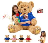 JABECODIFA Ours en Peluche Géant Personnalisé avec Enregistrement Vocal 50 cm À 125 cm, Giant Teddy Bear Personnalisable comme Grand Ours en Peluche Cadeau pour Noël Anniversaire Saint Valentin