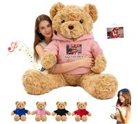 JABECODIFA Ours en Peluche Géant Personnalisé avec Enregistrement Vocal 50 cm À 125 cm, Giant Teddy Bear Personnalisable comme Grand Ours en Peluche Cadeau pour Noël Anniversaire Saint Valentin