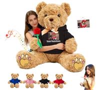 JABECODIFA Ours en Peluche Géant Personnalisé avec Enregistrement Vocal 50 cm À 125 cm, Giant Teddy Bear Personnalisable comme Grand Ours en Peluche Cadeau pour Noël Anniversaire Saint Valentin