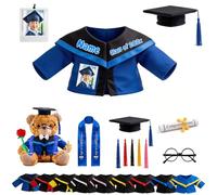 JABECODIFA Vêtements Personnalisés Ours pour Animal en Peluche avec Photo Nom, Graduation Stuffed Animal Clothes pour 20-40cm Nounours, Cadeau de Diplôme Original pour la Famille à Personnaliser