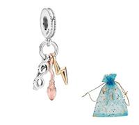 JABEDE Breloque en argent 925 inspirée de la saga Harry, compatible avec les principales marques de bracelets, pochette noire élégante, idéale pour la Saint-Valentin,