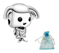 JABEDE Breloque en argent S925 inspirée de Harry Saga compatible avec les grandes marques de bracelets - Avec sac noir élégant - Cadeau de Saint-Valentin (dobby)