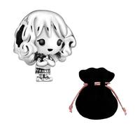 JABEDE Breloque en argent S925 inspirée de la saga Harry, compatible avec les bracelets des grandes marques, avec pochette noire élégante, idéale pour les fans de H.P. (HERMIONE), standard, estandar