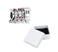 JABEDE Charm de tren mágico en plata esterlina S925 - Compatible con pulseras estilo Moments, incluye caja de presentación, diseño exclusivo de tren de fantasía