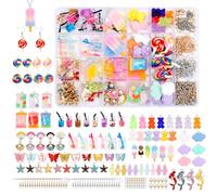 JABNOW 100PCS Pendentifs Charms en Résine Été, Kit Perles pour Bracelets Style Boisson Sirène Ours, Boucles d'oreilles Bracelet Collier Bricolage pour Cadeau Bijoux Enfants Fille Jouet Fille