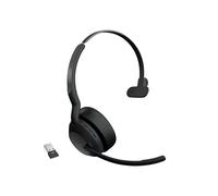 Jabra Evolve2 55 Link380a MS Mono - Micro-casque mono sans fil avec USB-A certifié pour Microsoft Teams, chargeur inclus