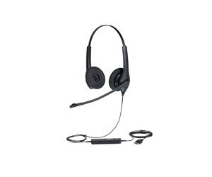 Jabra BIZ 1500 Duo : Casque filaire USB Type-A & Bluetooth, arceau supra-aural noir, micro unidirectionnel antibruit, 20-6800Hz, câble 2.3m