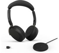 Jabra Casque Bluetooth sans Fil Evolve3 65 Flex avec Micro, MS Teams, USB-C | Adaptateur USB-C, base de chargement sans fil, micro-casques de bureau avec ANC, design pliable, batterie 80 h, noir