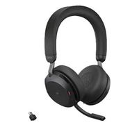 Jabra Evolve2 75 - Micro-casque stéréo sans fil pour MS avec base, Bluetooth, USB-C, noir