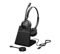 Jabra Casque stéréo Engage 55 MS, Adaptateur DECT Link 400c USB-C, Support de Bureau Engage 55, câble USB-C vers USB-C, étui de Transport, Garantie et Avertissement (brochures de sécurité)