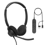 Jabra Engage 50 II Link - USB-A/USB-C - Micro-casque filaire double certifié pour Microsoft Teams