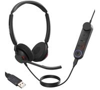 Jabra Engage 50 II - Micro-casque filaire stéréo avec contrôle d’appel Link - 3 micros à réduction de bruit, ultra-léger, USB-A - Certifié MS Teams, fonctionne avec toutes les plateformes - Noir