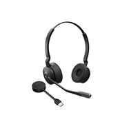 Jabra Engage 55 9559-470-111 Casque Binaural DECT Sans Fil USB-C Portée 150m Noir/Titane, Micro Unidirectionnel, Autonomie 13h, PeakStop SafeTone