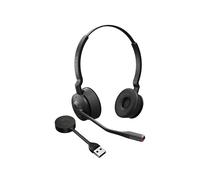 Jabra Engage 55 SE Casque sans fil DECT Binaural Noir, Portée 150m, Autonomie 13h, USB-A, Microphone unidirectionnel, UC, Jabra PeakStop/Safetone