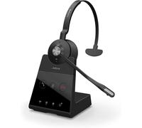 Jabra Engage 65 On-Ear Casque monaural sans fil DECT de puissance moyenne avec suppression avancée du bruit et double connectivité pour téléphone de bureau et PC (Softphone) - Noir - Version