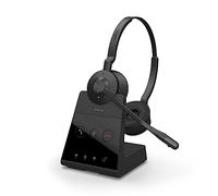 Jabra Engage 65 On-Ear DECT Stereo Headset - Skype For Business Certified Wireless Headphones with Advanced Noise Cancellation for Deskphones and Softphones - Black - UK Version