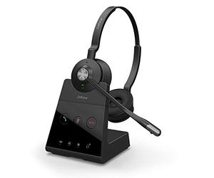 Jabra Engage 75 On-Ear DECT Stereo Headset - Skype For Business Certified Wireless Headphones with Advanced Noise Cancellation for Deskphones and Softphones - Black - UK Version