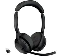 Jabra Evolve 2 55 MS Stereo Micro-casque supra-auriculaire Bluetooth Stereo noir Noise Cancelling, Suppression du bruit du microphone ordinateur