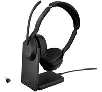 Jabra Evolve2 55 Link380c MS Stereo - Micro-casque stéréo sans fil avec USB-C - certifié pour Microsoft Teams socle de chargement inclus