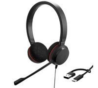 Jabra Evolve 20 Casque Filaire - Casque Filaire à Une Oreille pour Le Bureau et Le Travail à Domicile - Contrôle des appels - Certifié Communication Unifiée - Connectivité USB-C/A - Noir