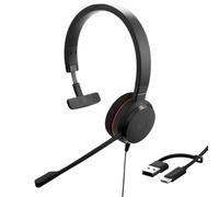 Jabra Evolve 20 MS mono - Micro-casque - sur-oreille - filaire - USB-C, USB-A - isolation acoustique - Certifié pour Microsoft Teams, Certifié Avaya, Cisco Certified, Certifié Alcatel-Lucent, Certifié