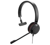 Jabra Evolve 30 II Casque filaire mono-auriculaire avec micro pour le travail - Prise jack 3,5 mm, connectivité USB-A/USB-C, casque d'ordinateur avec microphone antibruit, certifié Microsoft Teams