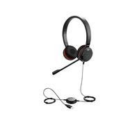 Jabra Evolve 30 II Casque Filaire stéréo certifié Microsoft Teams avec unité de contrôle d'appel, Microphone antibruit, indicateurs LED, Excellente qualité sonore - USB-C/A Noir