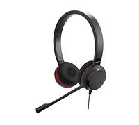 Jabra Evolve 30 MS Casque Stereo - Casque certifié Microsoft VoIP Softphone avec annulation passive du bruit - Câble USB avec contrôleur - Noir