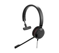 Jabra Evolve 30 UC Casque Mono - Casque Optimisé Unified Communications (UC) pour Softphones VoIP avec Réduction Passive du Bruit - Jack 3,5 mm Uniquement - Noir