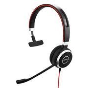 Jabra Evolve 40 MS Mono Casque audio - Casque certifié Microsoft pour VoIP Softphone avec annulation passive du bruit - Câble USB avec contrôleur - Noir