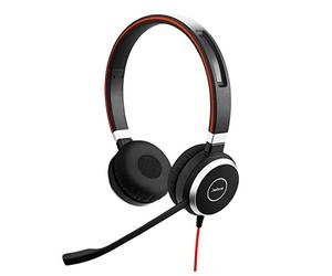 Jabra Evolve 40 MS Stereo Headset - Casque Certifié Microsoft Teams pour Softphone VoIP avec Suppression Passive du Bruit - Càble USB-C avec Contrà´leur - noir