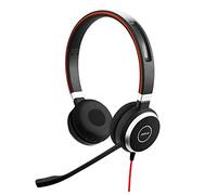 Jabra Evolve 40 UC Stereo Casque audio - Casque Unified Communications pour VoIP Softphone avec annulation passive du bruit - Jack 3,5 mm uniquement - Noir