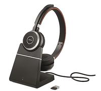 Jabra Evolve 65 SE - Micro-Casque stéréo Bluetooth sans Fil - Micro à réduction de Bruit, Haute autonomie et Base de Chargement - Certifié UC, Fonctionne avec Les Plateformes Zoom, Unify, etc. - Noir