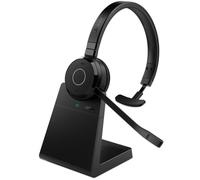 Jabra Evolve 65 Te (3e Éd. 2025) Micro-Casque Mono Bluetooth, connecte 2 appareils, 16 h d’autonomie, Micro antibruit, Adaptateur USB-A, Compatible avec Les applis de réunion, Base de Charge, Noir