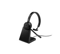 Jabra Evolve 65 TE Mono Casque sans Fil Bluetooth 5.2 USB-A, Portée 30m, Autonomie 16h, Réduction de Bruit Passive, Busylight, avec Socle et Étui