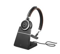 Jabra Evolve 65 Wireless Mono On-Ear Headset - Microsoft Teams Certified Headphones With Long-Lasting Battery with Charging Stand - USB Bluetooth Adapter - black