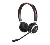 Jabra Evolve 65 Wireless Stereo On-Ear Headset - Unified Communications Optimised Headphones with Long-Lasting Battery and Charging Stand - USB Bluetooth Adapter - black