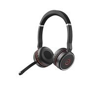 Jabra Evolve 75 MS Casque Stereo sans fil supra-auriculaire - Casque certifié Microsoft avec batterie longue durée - Adaptateur Bluetooth USB - Noir