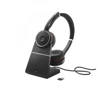 Jabra Evolve 75 MS Stereo Casque Avec fil &sans fil Arceau Bureau/Centre d'appels Micro-USB Bluetooth Noir, Rouge