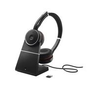 Jabra Evolve 75 SE MS Stereo - Micro-casque - sur-oreille - Bluetooth - sans fil - Suppresseur de bruit actif - USB - avec support de chargement - Certifié pour Microsoft Teams - pour LINK 380a...