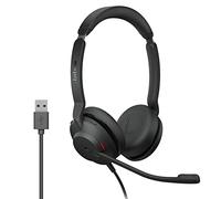 Jabra Casque Evolve2 30 Duo MS USB-A Stéréo Certifié Microsoft Teams Réduction de bruit Noir