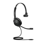 Jabra Evolve2 30 Headset - Noise Cancelling UC Certified Mono Headphones with 2-Microphone Call Technology - USB-C Cable - Black