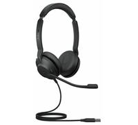 Jabra Casque Evolve2 30 Duo MS USB-A Stéréo Certifié Microsoft Teams Réduction de bruit Noir