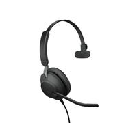 Jabra Evolve2 40 Casque PC Mono Écouteurs Certifié UC à Réduction du Bruit avec Technologie d'Appel à 3 Microphones - Câble USB-A - Noir