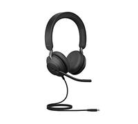 Jabra Evolve2 40 Casque PC Stereo Écouteurs Certifié Microsoft Teams à Réduction du Bruit avec Technologie d'Appel à 3 Microphones - Câble USB-C - Noir