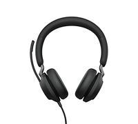 Jabra Casque PC Evolve2 40 – Stéréo, Certifié Microsoft Teams, Réduction du bruit, USB-A Noir