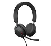 Jabra Evolve2 40 SE, Casque Filaire stéréo antibruit avec 3 Microphones et câble USB-A, Certifié avec Zoom et Google Meet, Idéal pour Bureau et Centres d'Appels, Installation Simplifiées, Noir