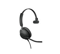 Jabra Evolve2 40 SE Casque Mono Filaire USB-C/USB-A Noir, Arceau Supra-aural, Micro Anti-bruit, Réponse 20Hz-20kHz, Safetone 2.0, 88.6g